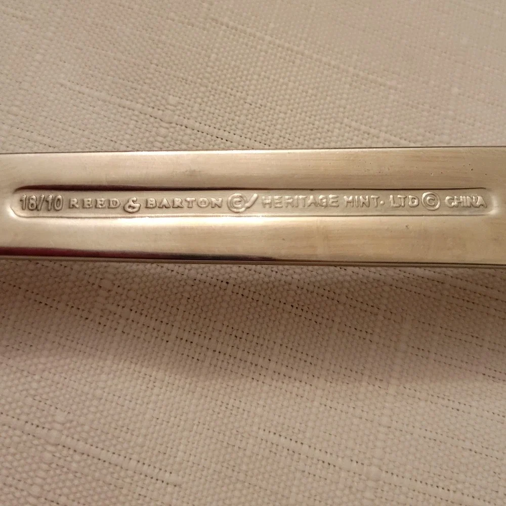 Reed Barton Salad Serving Set 18/10 Stainless Heritage Mint 2 Pc Gift Holiday